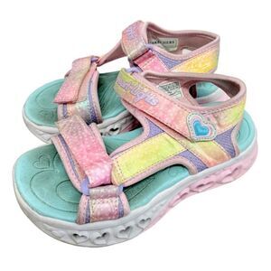 Sketchers‎ Sandals Flutter Hearts Size 13 Pink Open Toe Twili Sneaker